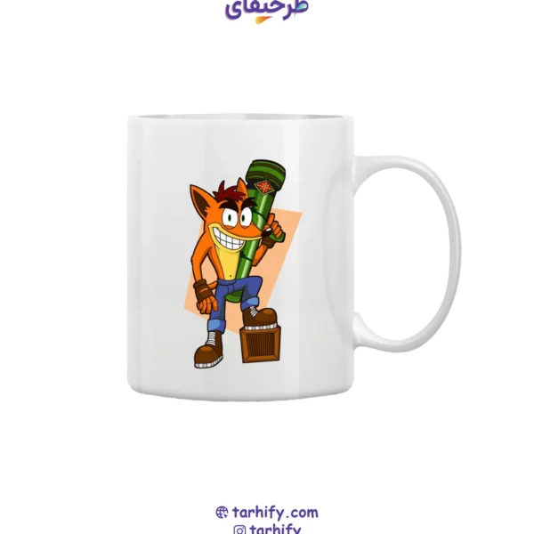 ماگ طرح کراش بندیکوت با چاپ باکیفیت و تصویر شخصیت بازی Crash Bandicoot