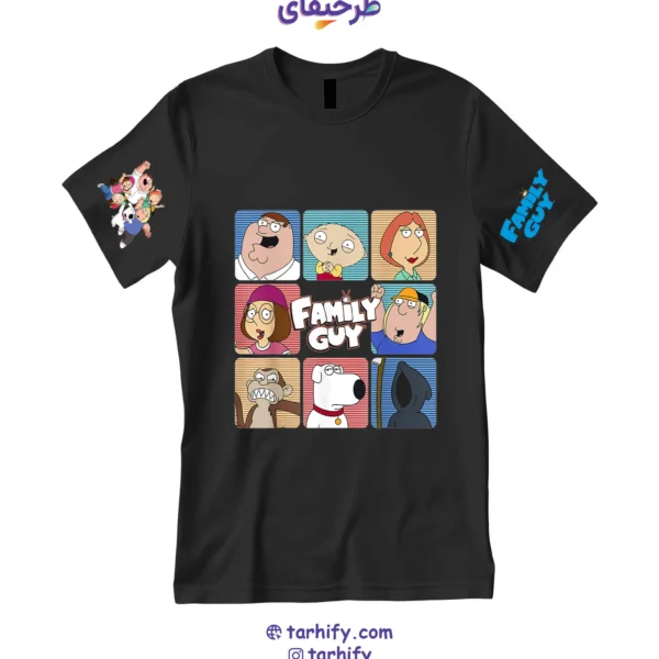 تیشرت طرح Family Guy با چاپ باکیفیت و تصویر شخصیت‌های انیمیشن