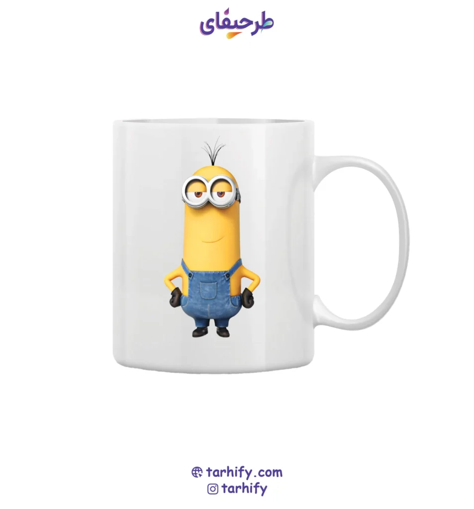 ماگ طرح مینیون قد بلند با چاپ باکیفیت و تصویر بامزه شخصیت Minions