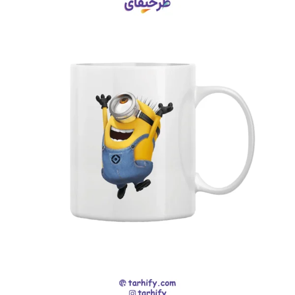 ماگ طرح مینیون خوشحال با چاپ باکیفیت و تصویر شخصیت خندان Minions