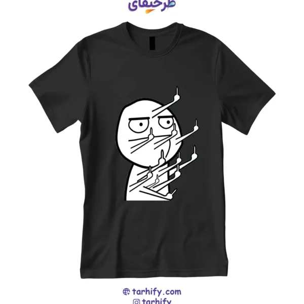 تیشرت مشکی طرح میم عصبانی FUU با چاپ دیجیتال باکیفیت و طراحی ترند