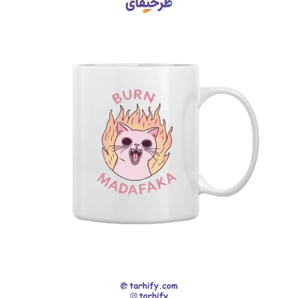 ماگ طرح گربه عصبانی Angry Cat با چاپ بامزه از چهره گربه بداخلاق