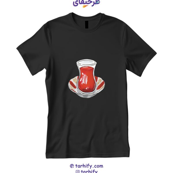 تیشرت طرح چای و نعلبکی Tea & Saucer با چاپ فانتزی از استکان چای ایرانی