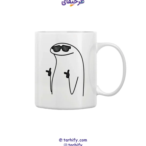 ماگ طرح خفن عینک دودی کارتونی با چاپ دیجیتال باکیفیت