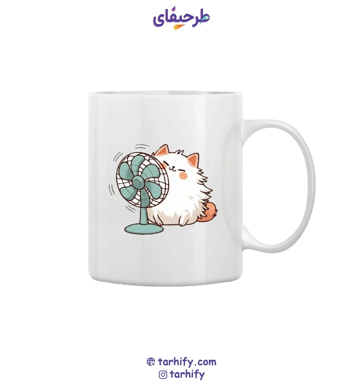 ماگ طرح گربه بانمک Cute Cat با چاپ فانتزی و چهره بامزه گربه