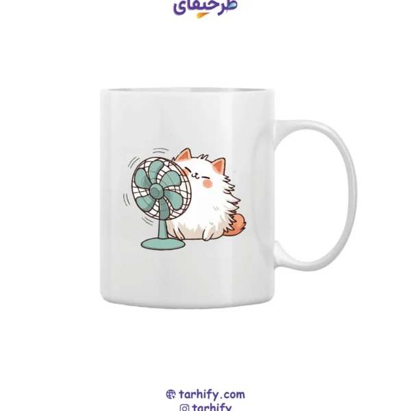 ماگ طرح گربه بانمک Cute Cat با چاپ فانتزی و چهره بامزه گربه