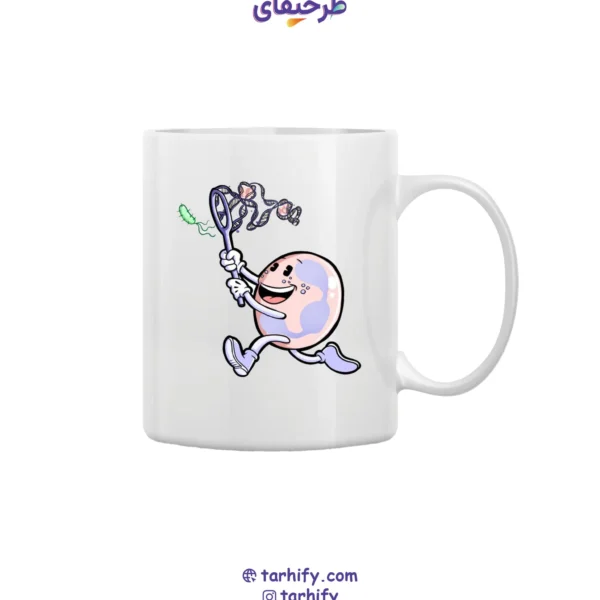 ماگ سرامیکی طرح ماکروفاژ و میکروب Macrophage vs Microbe با چاپ رنگی فانتزی علمی