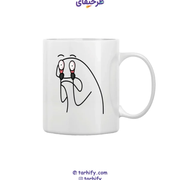 ماگ طرح شوکه (میم تعجب) کارتونی با چاپ باکیفیت