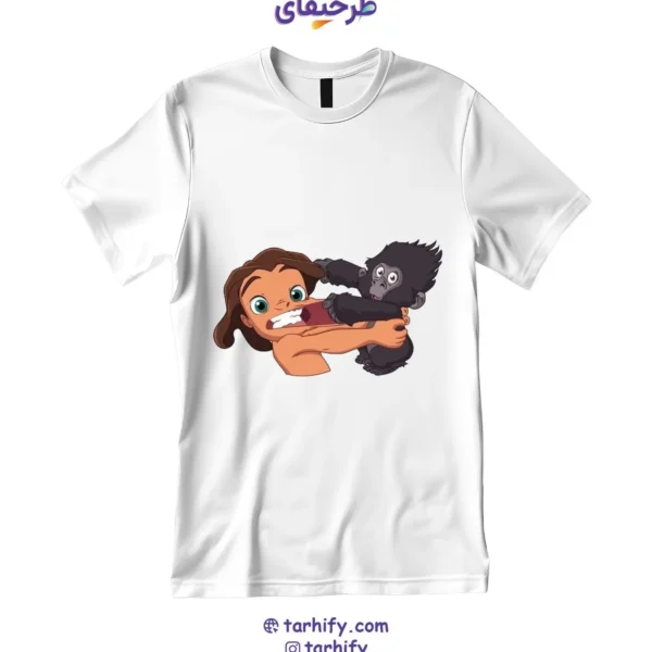 تیشرت طرح تارزان Tarzan با چاپ دیجیتال باکیفیت و طراحی کارتونی ماجراجویانه
