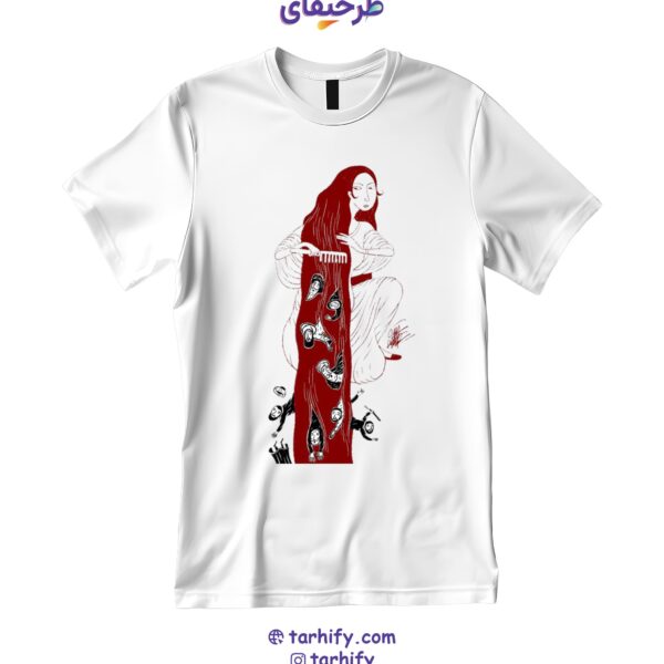 تیشرت طرح زن ایرانی رها Free Iranian Woman با چاپ هنری از چهره زن آزاد ایرانی