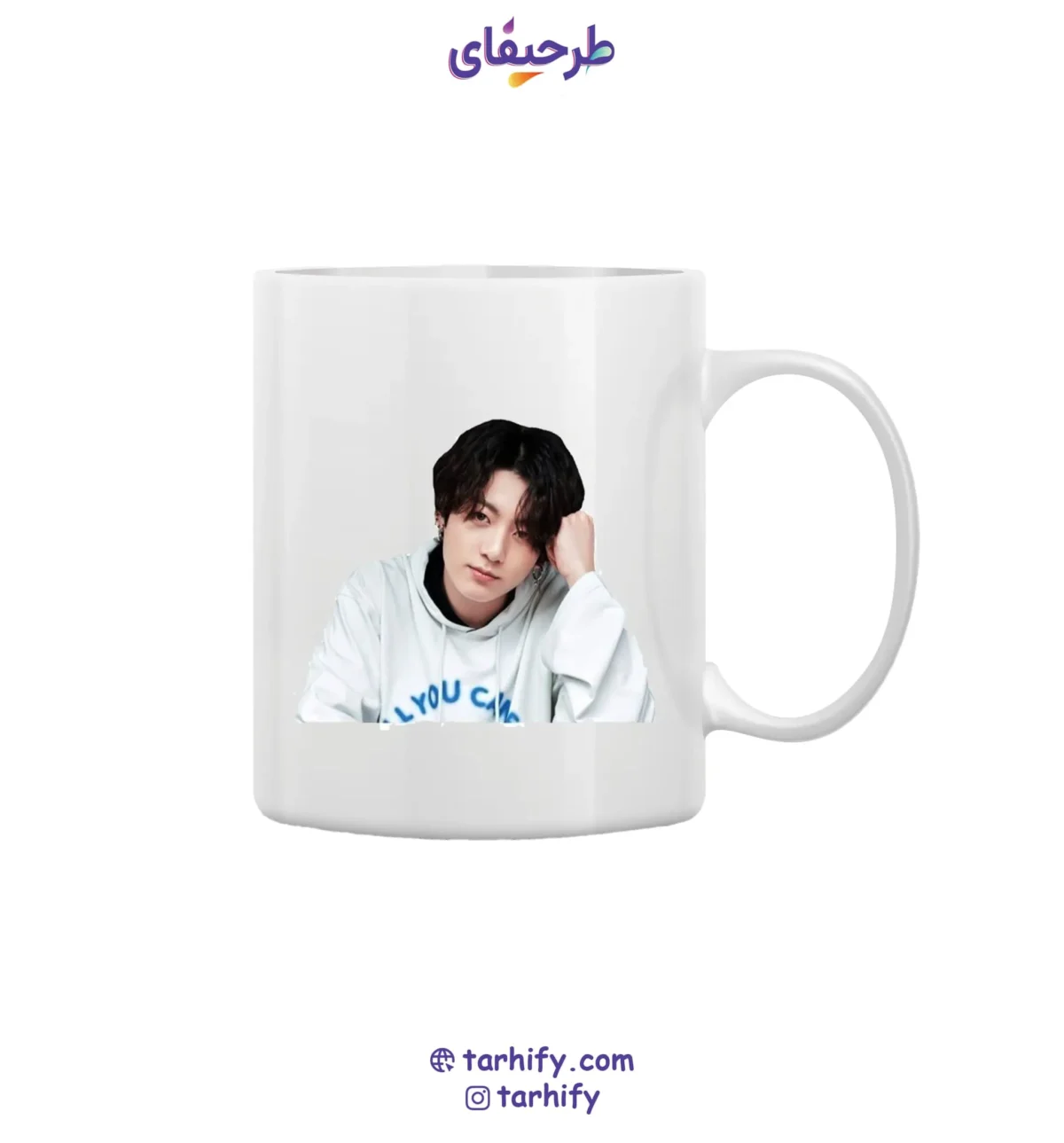 bts-jk-mug-tarhify.com-min ماگ طرح جونگکوک بیتیاس Jungkook BTS با چاپ رنگی و تصویر هنرمند کرهای محبوب