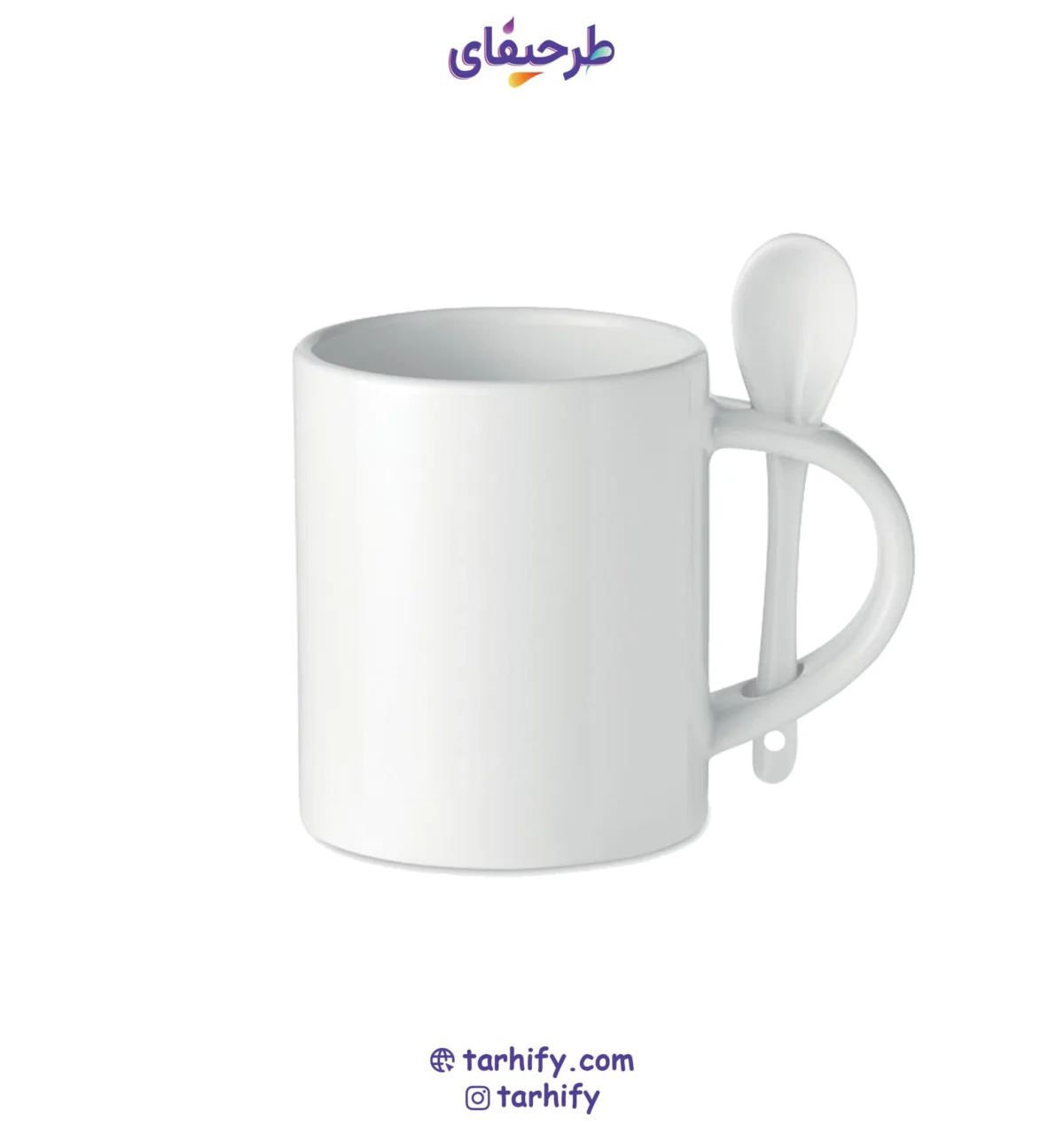 ماگ قاشق دار سرامیکی با طرح دلخواه