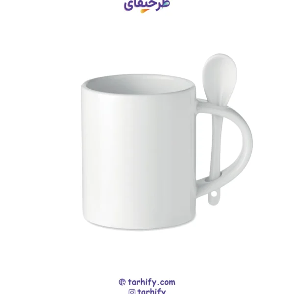 ماگ قاشق دار سرامیکی با طرح دلخواه